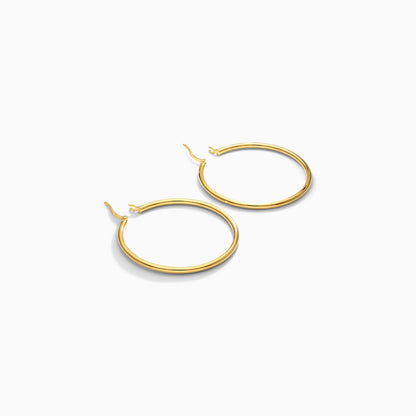Brinco De Ouro 18k Argola De Luxo Padrao 4cm