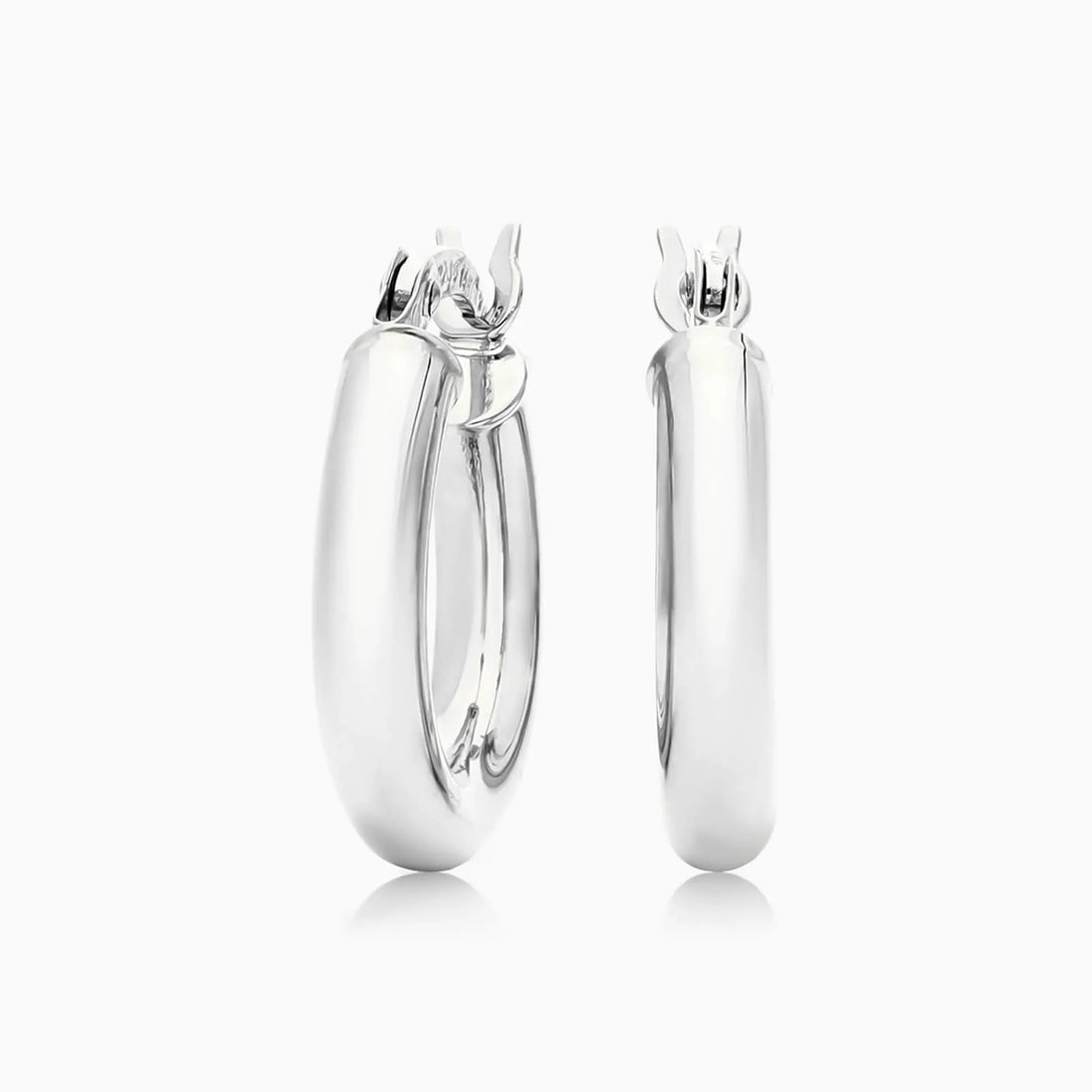 Brinco De Ouro 18k Argola De Luxo Padrao Tubo 1,5cm
