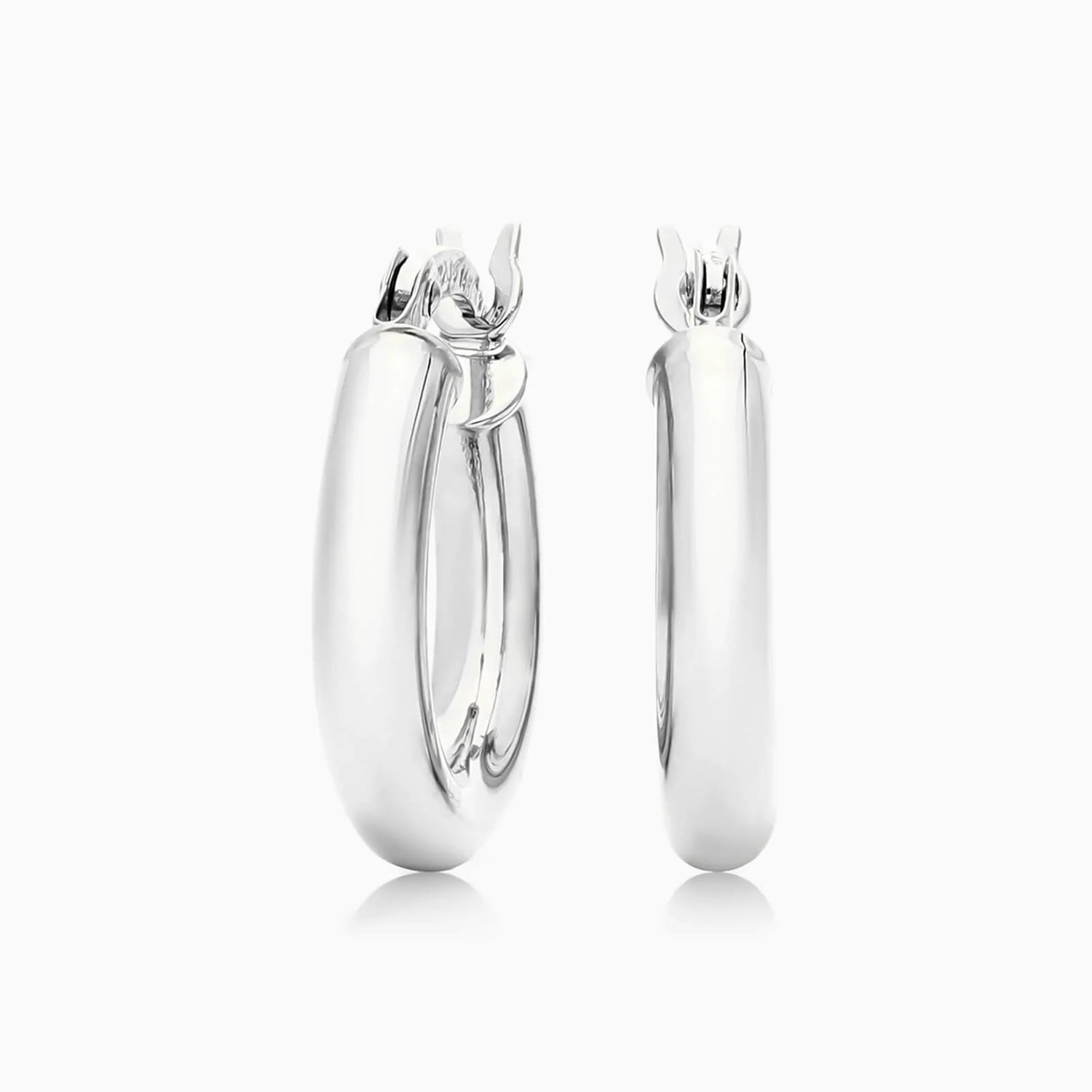 Brinco De Ouro 18k Argola De Luxo Padrao Tubo 1,5cm