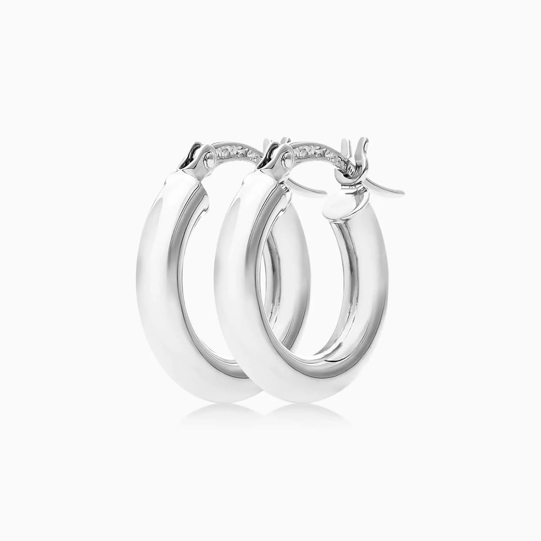Brinco De Ouro 18k Argola De Luxo Padrao Tubo 1,5cm