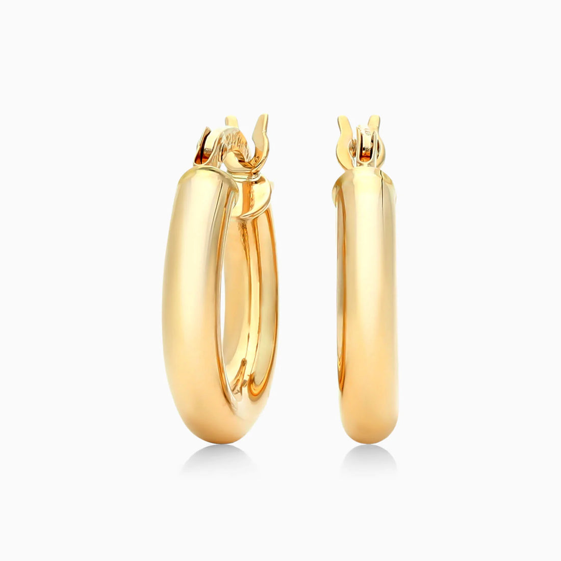 Brinco De Ouro 18k Argola De Luxo Padrao Tubo 1,5cm