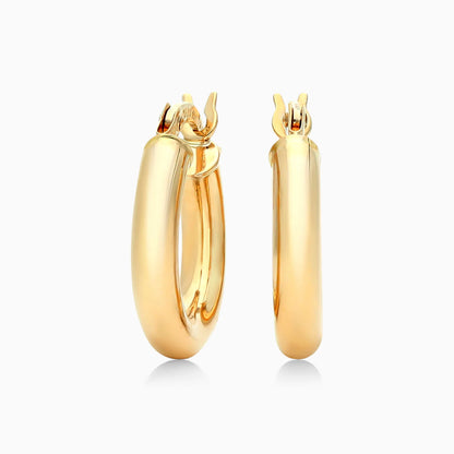 Brinco De Ouro 18k Argola De Luxo Padrao Tubo 1,5cm