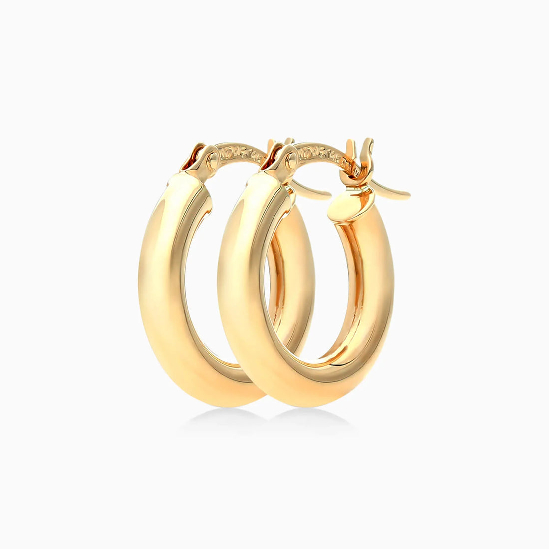 Brinco De Ouro 18k Argola De Luxo Padrao Tubo 1,5cm