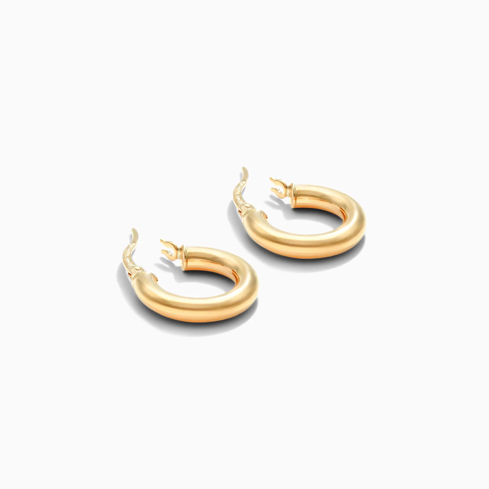 Brinco De Ouro 18k Argola De Luxo Padrao Tubo 1,5cm