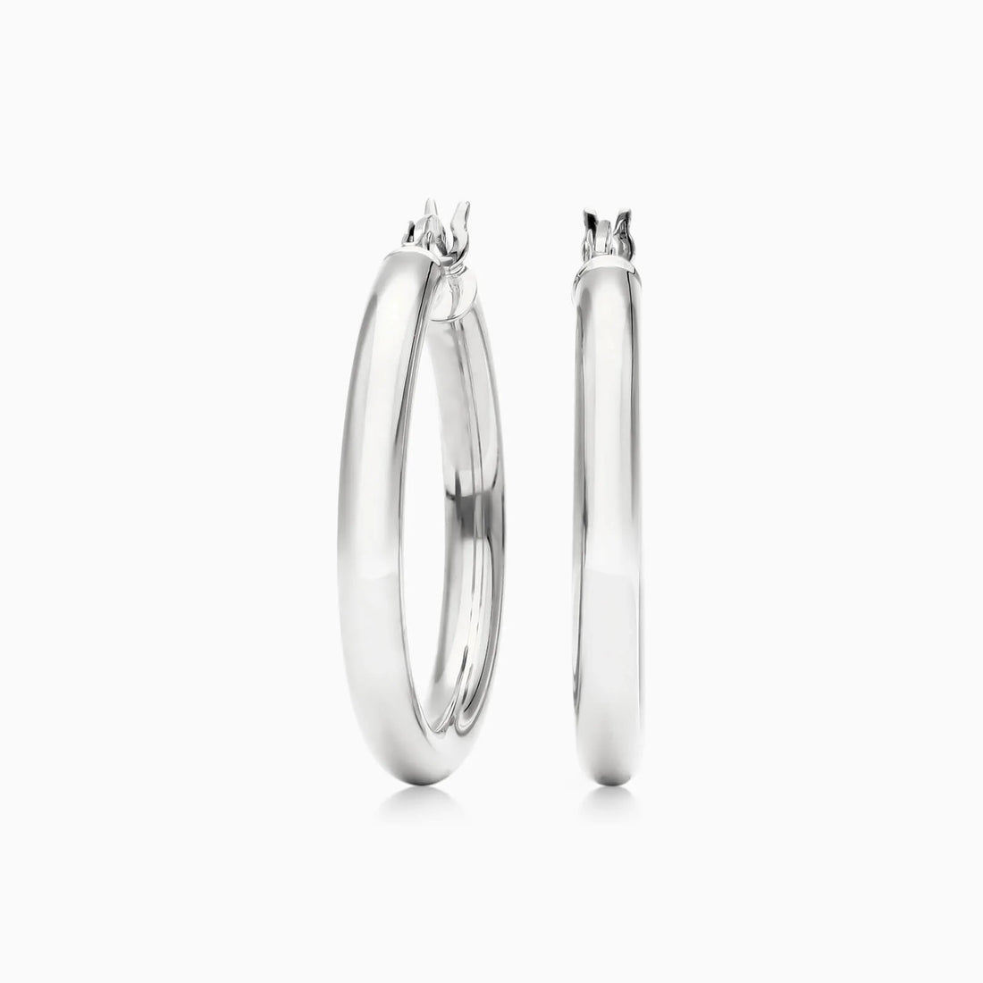 Brinco De Ouro 18k Argola De Luxo Padrao Tubo 2,5cm