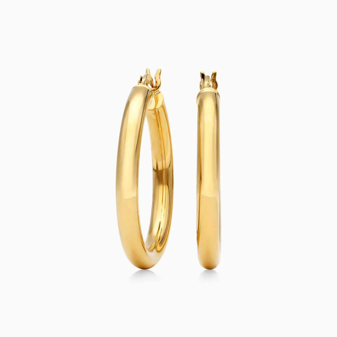 Brinco De Ouro 18k Argola De Luxo Padrao Tubo 2,5cm