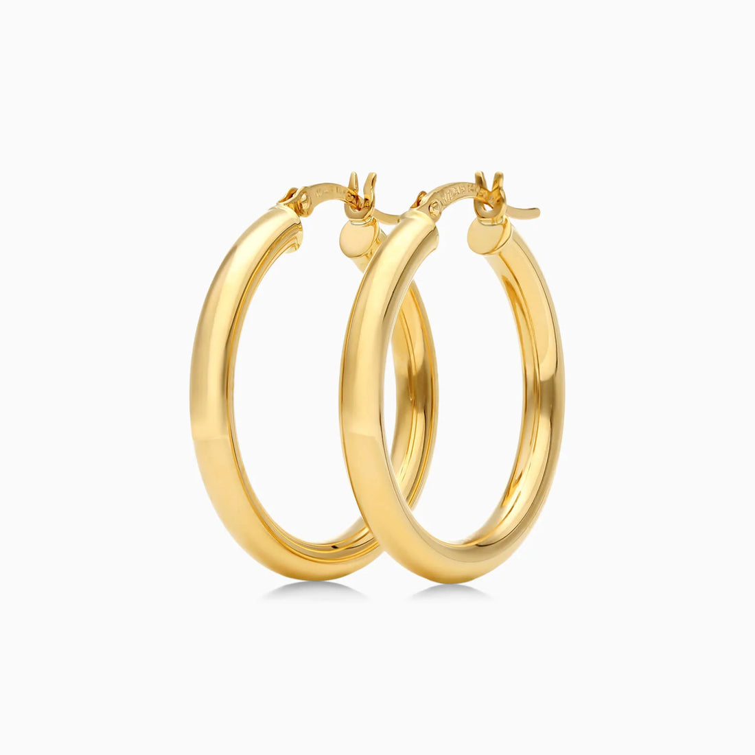 Brinco De Ouro 18k Argola De Luxo Padrao Tubo 2,5cm