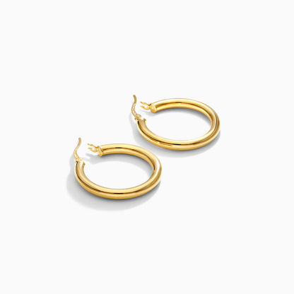 Brinco De Ouro 18k Argola De Luxo Padrao Tubo 2,5cm