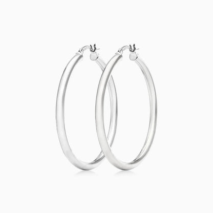 Brinco De Ouro 18k Argola De Luxo Padrao Tubo 4cm