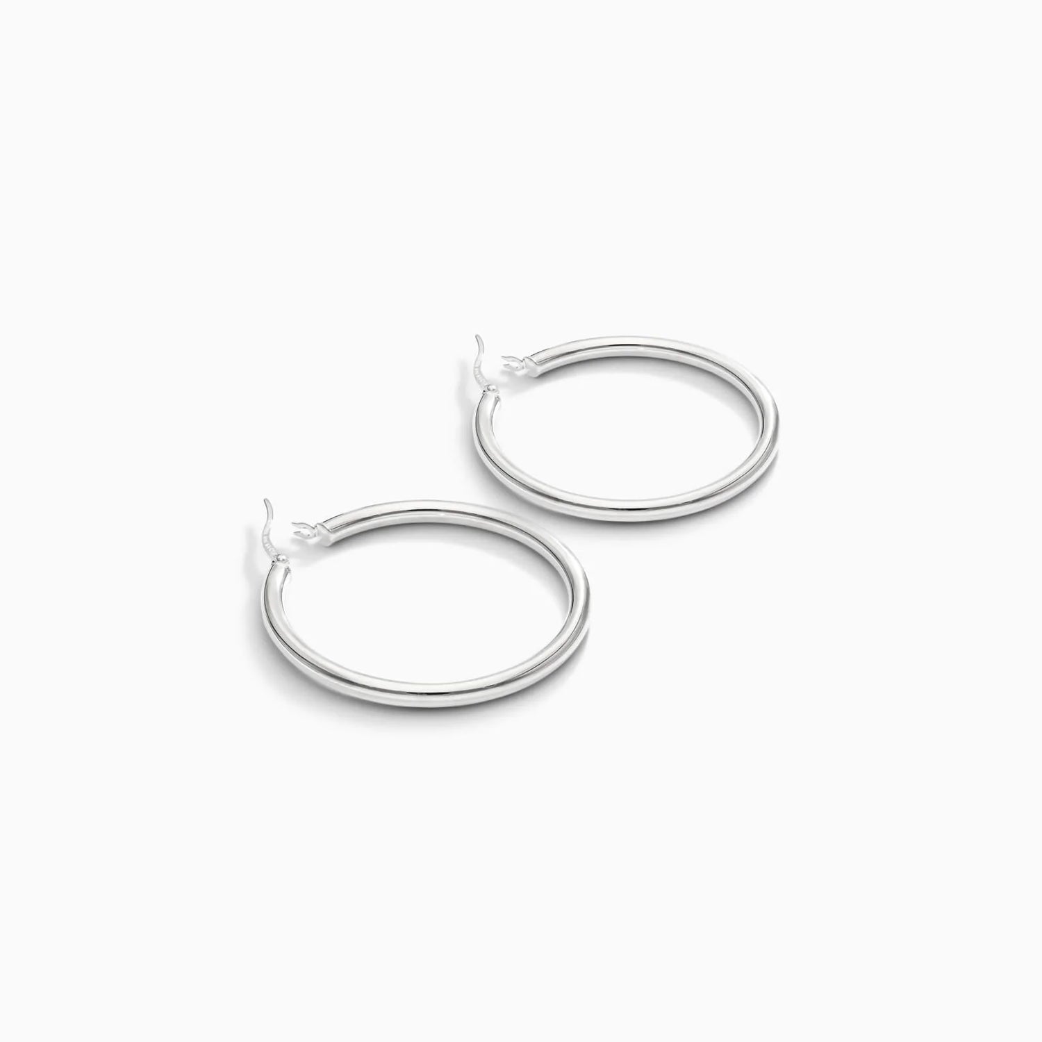 Brinco De Ouro 18k Argola De Luxo Padrao Tubo 4cm