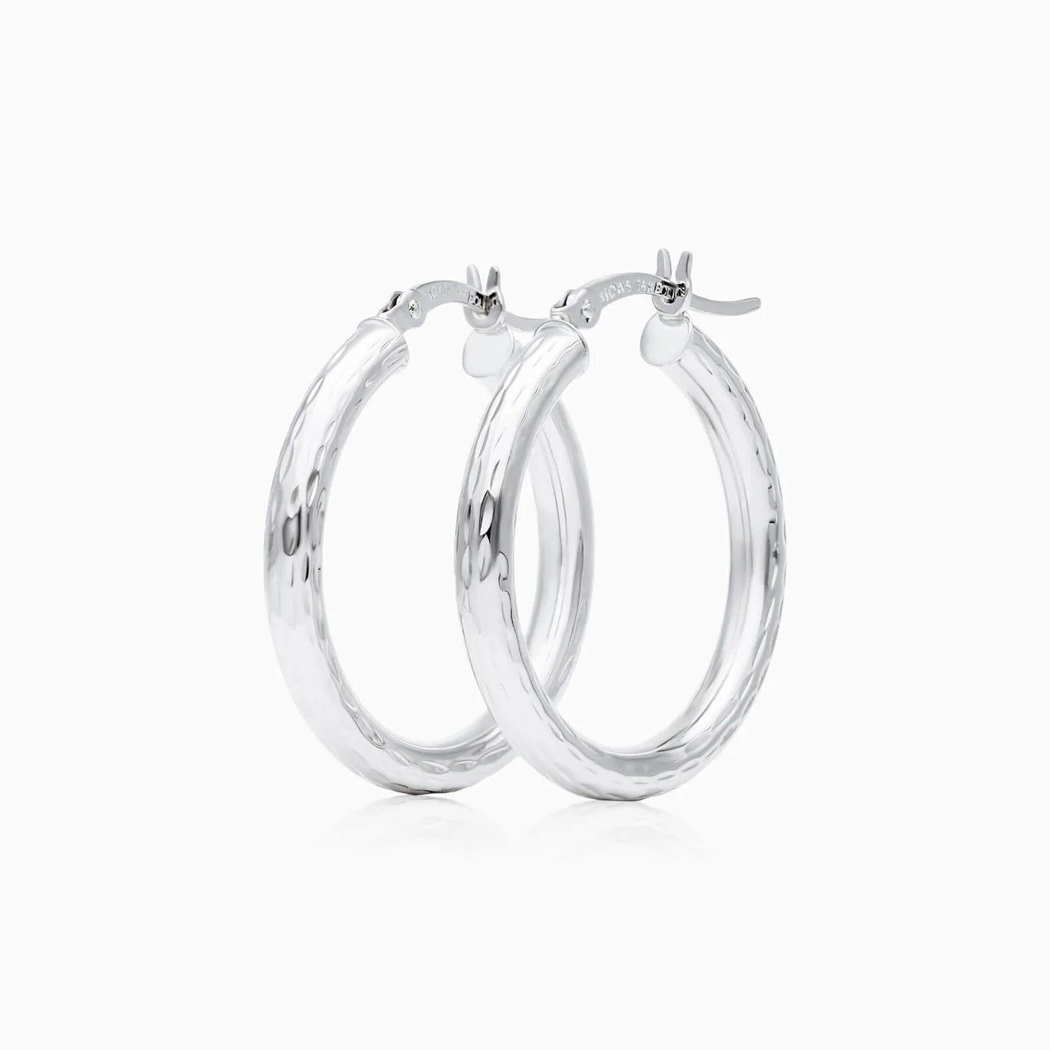 Brinco de Ouro Branco 18k Feminino De Argola 2,5cm