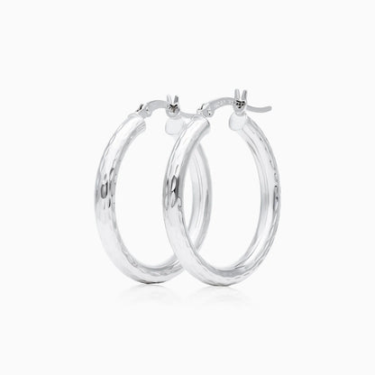 Brinco de Ouro Branco 18k Feminino De Argola 2,5cm