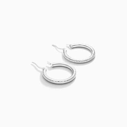 Brinco de Ouro Branco 18k Feminino De Argola 2,5cm