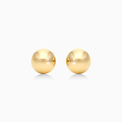 Brinco de Ouro 18k Feminino De Bolinha 7mm