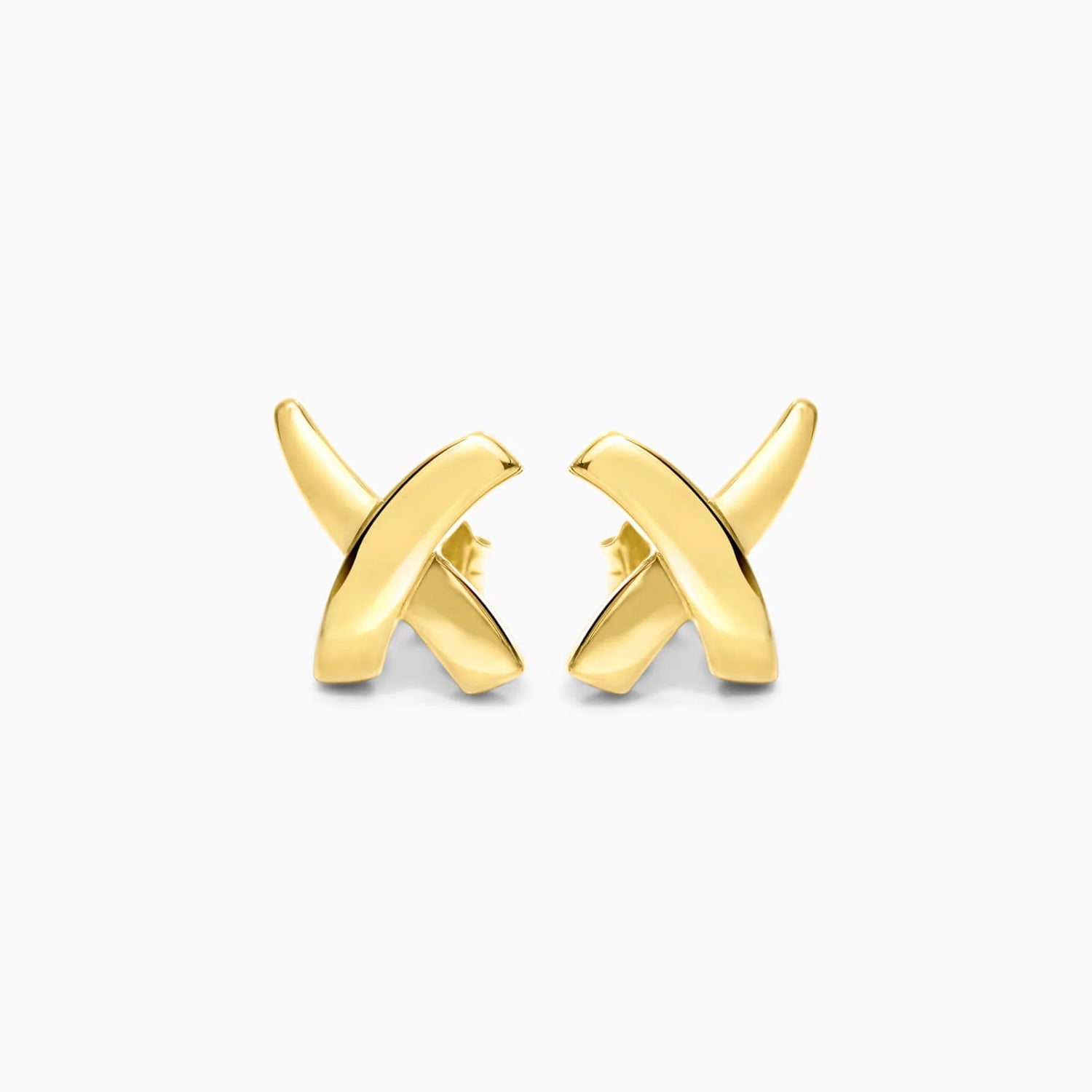 Brinco De Ouro 18k Cruzados De X