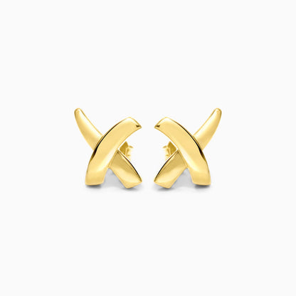 Brinco De Ouro 18k Cruzados De X