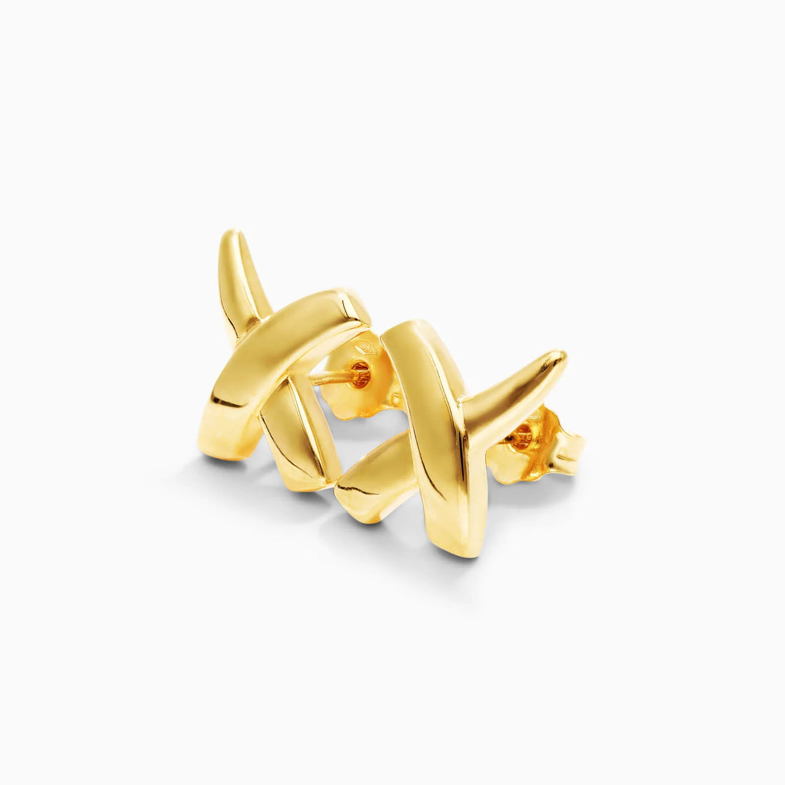 Brinco De Ouro 18k Cruzados De X