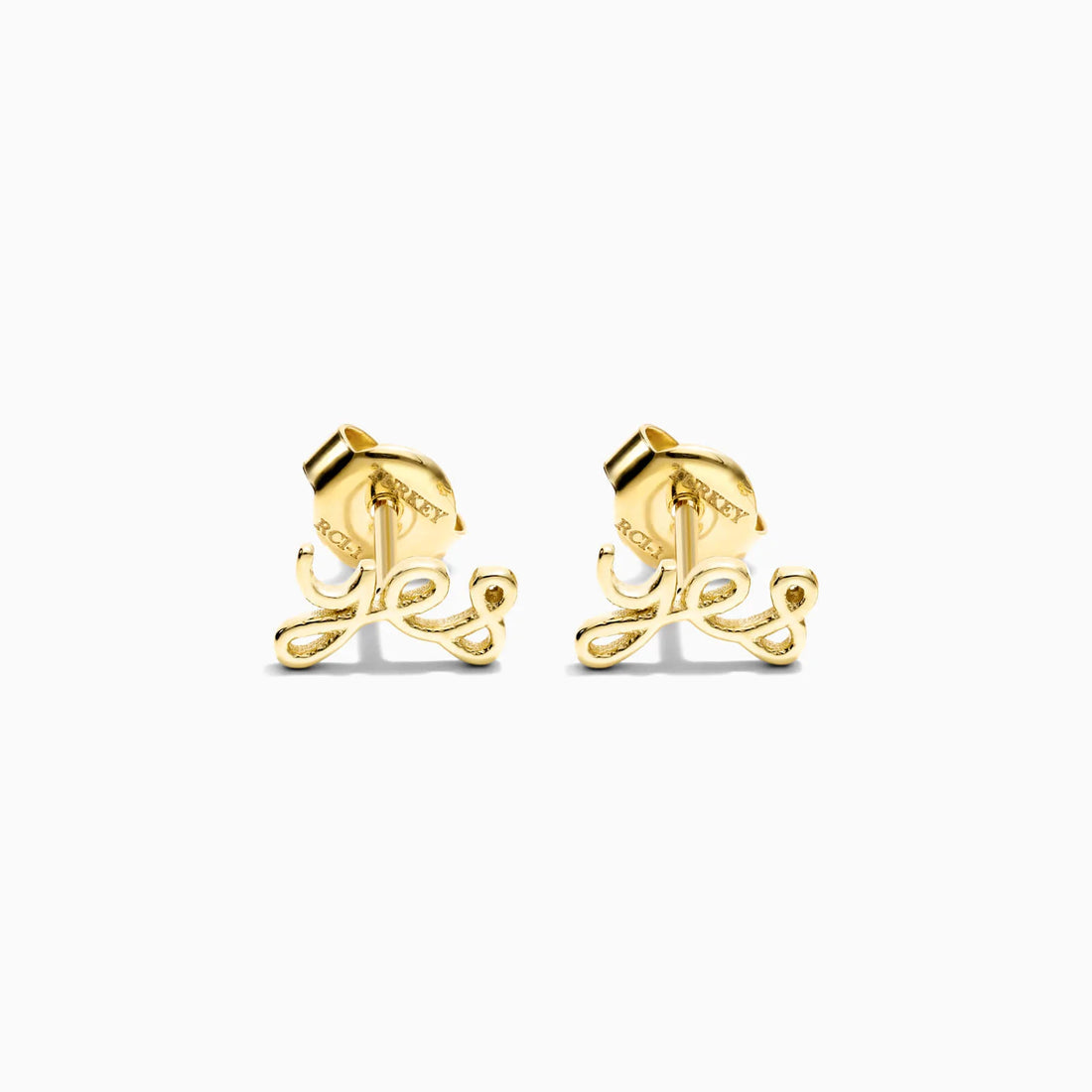 Brinco De Ouro 18k Letras Yes Delicado