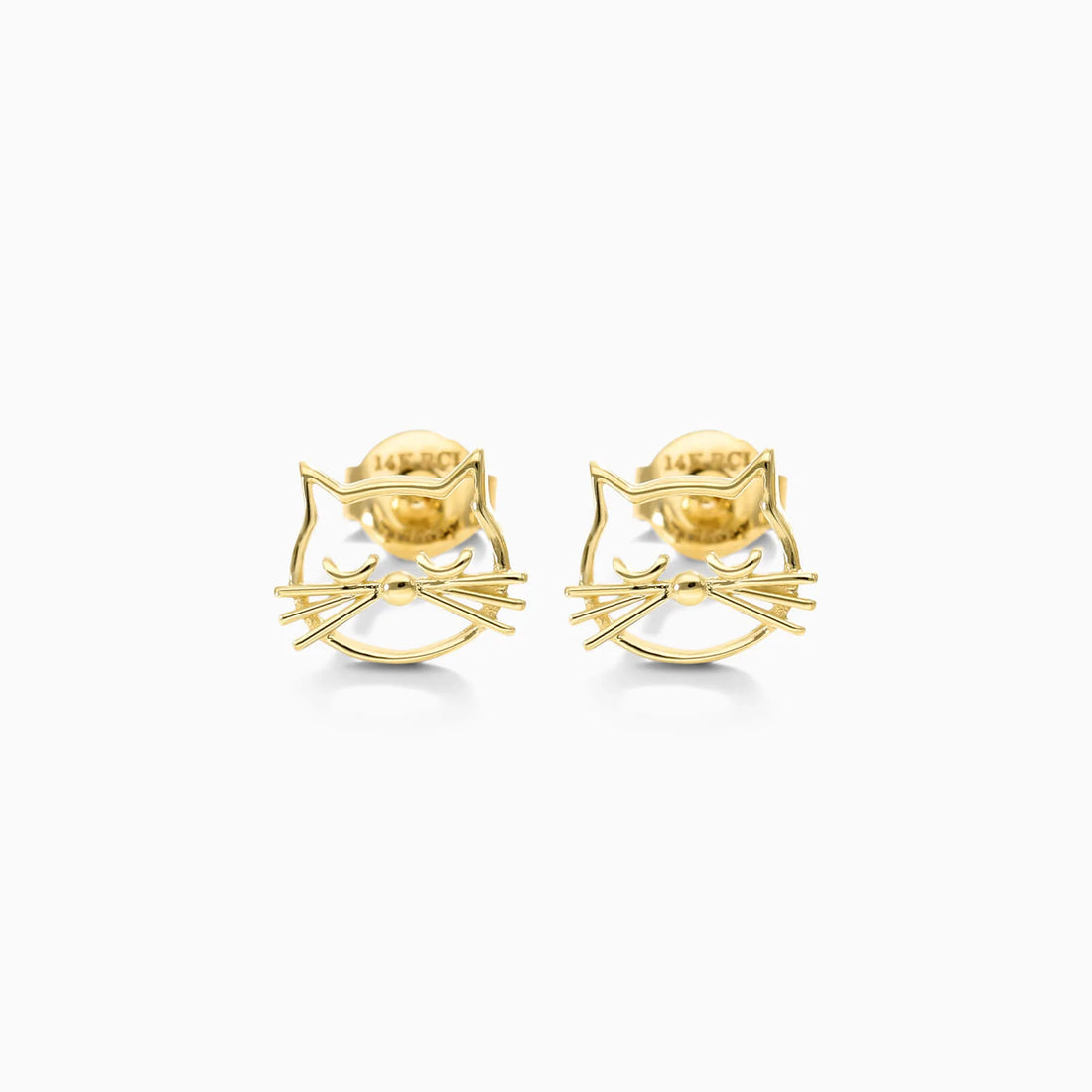 Brinco De Ouro 18k Gatinho Delicado