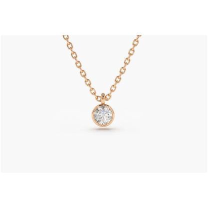 Colar Corrente Feminina Ouro18k Solitario Diamante Luxo 12pt