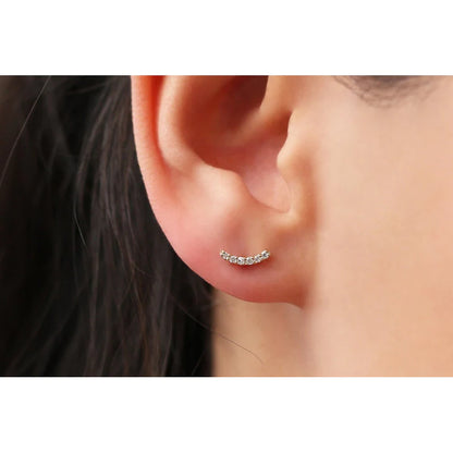 Brinco De Ouro Feminino Brilhante Diamante Piercing Luxo