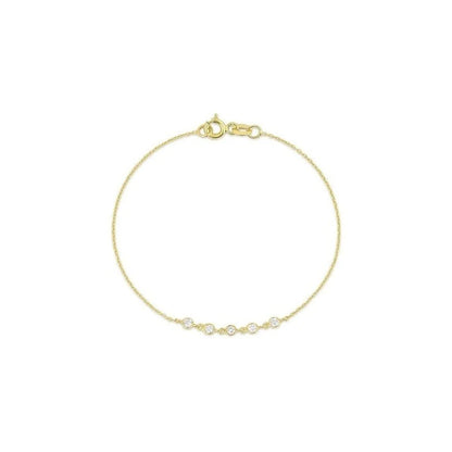 Pulseira Feminina  Ouro 18k Riviera Bracelete Diamantes Luxo