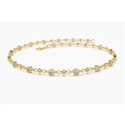 Pulseira Riviera Feminina De Ouro 18k Diamantes Brilhantes