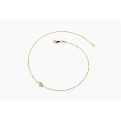 Pulseira De Ouro 18k Feminina Diamante  Solitario