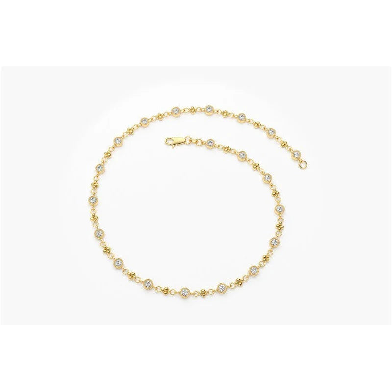 Pulseira Riviera Feminina De Ouro 18k Diamantes Brilhantes