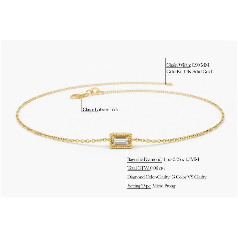 Pulseira Feminina De Ouro 18k Minimalista Diamante