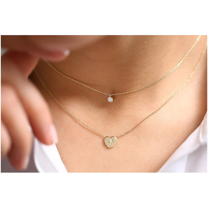Colar Corrente De Ouro 18k Solitario Diamante  ponto de luz 05pts