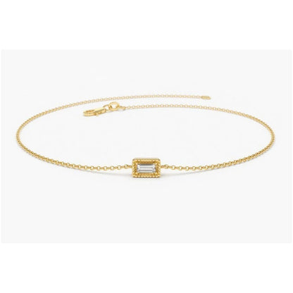 Pulseira Feminina De Ouro 18k Minimalista Diamante