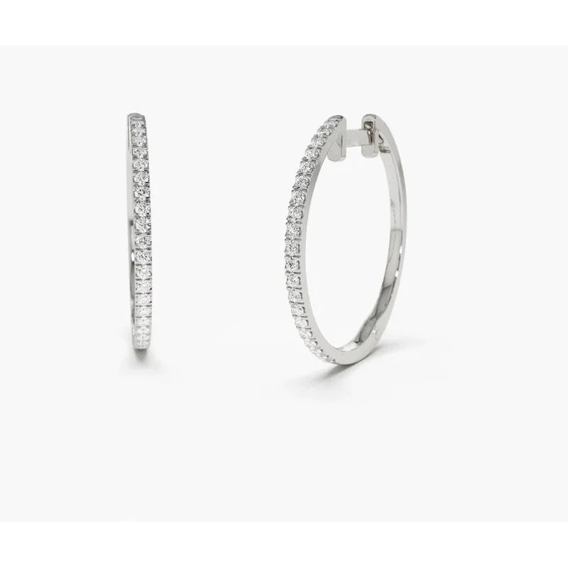 Brinco De Ouro Feminino Brilhante Diamante Argola Luxo