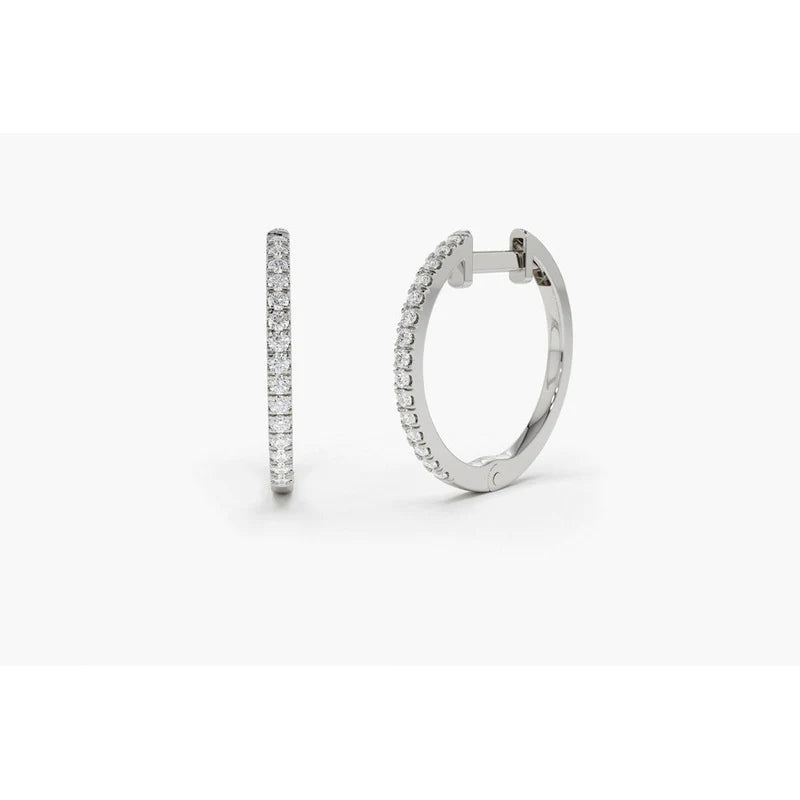 Brinco De Diamantes Ouro Feminino Solitario Argola  Luxo