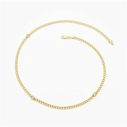 Pulseira feminina de ouro 1 Diamante Solitario Luxo