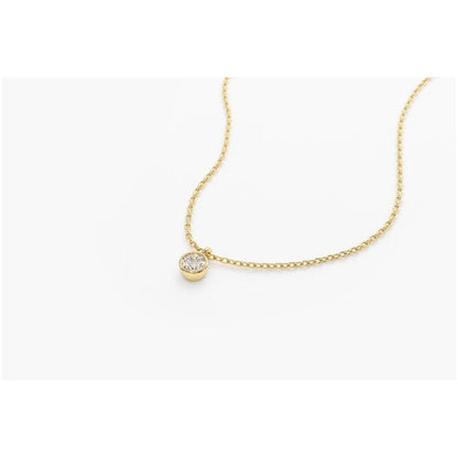 Colar Corrente Feminina Ouro18k Solitario Diamante Luxo 12pt