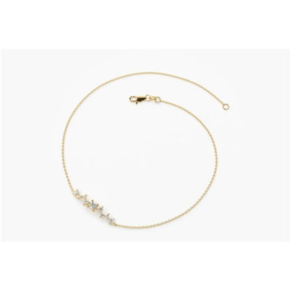 Pulseira  Feminina De Ouro18k 9 Diamantes
