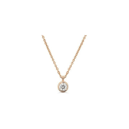 Colar Corrente De Ouro 18k Solitario Diamante  ponto de luz 05pts