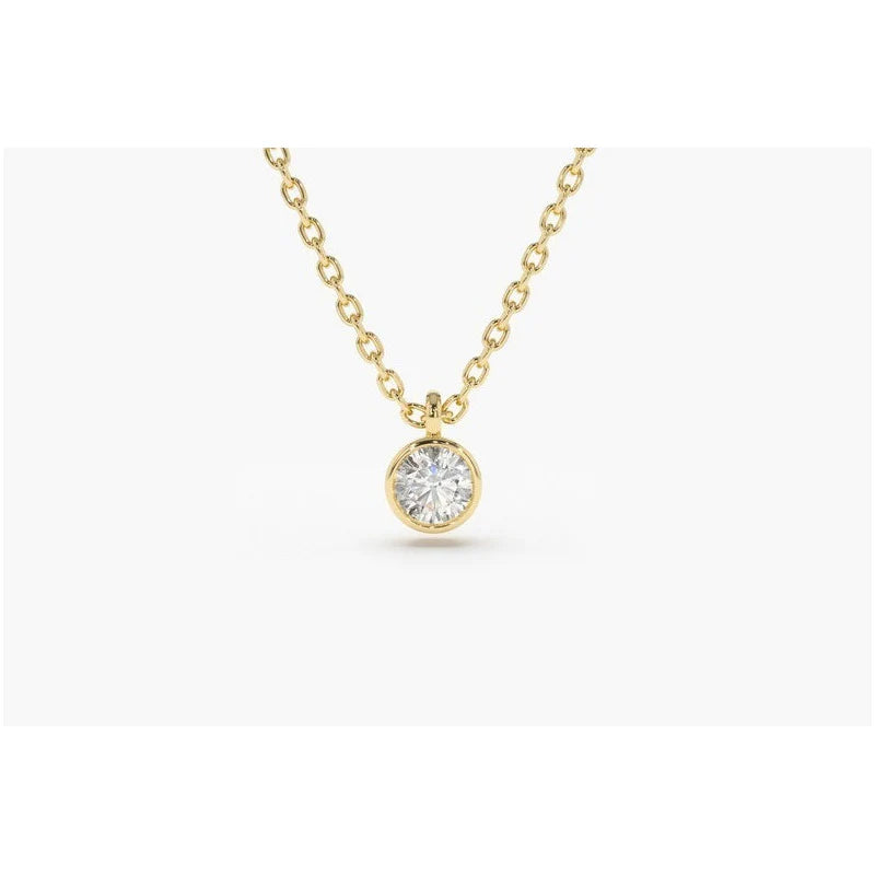 Colar Corrente Feminina Ouro18k Solitario Diamante Luxo 12pt