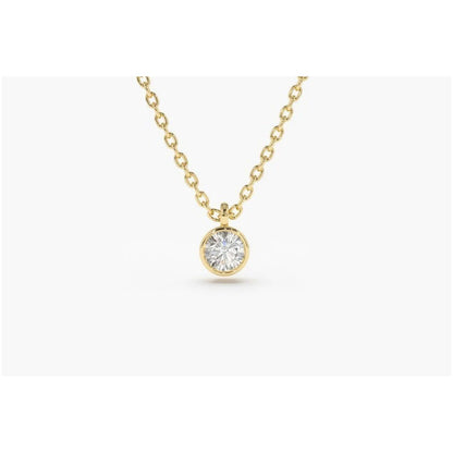 Colar Corrente Feminina Ouro18k Solitario Diamante Luxo 12pt