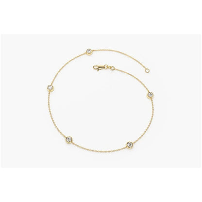 Pulseira Feminina De Ouro 18k 3 Diamantes
