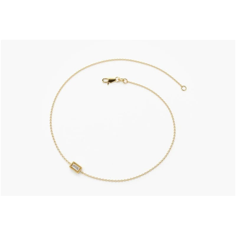 Pulseira Feminina De Ouro 18k Minimalista Diamante