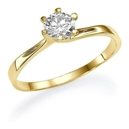 Anel de Noivado Solitario De Diamante Ouro 18k Nery