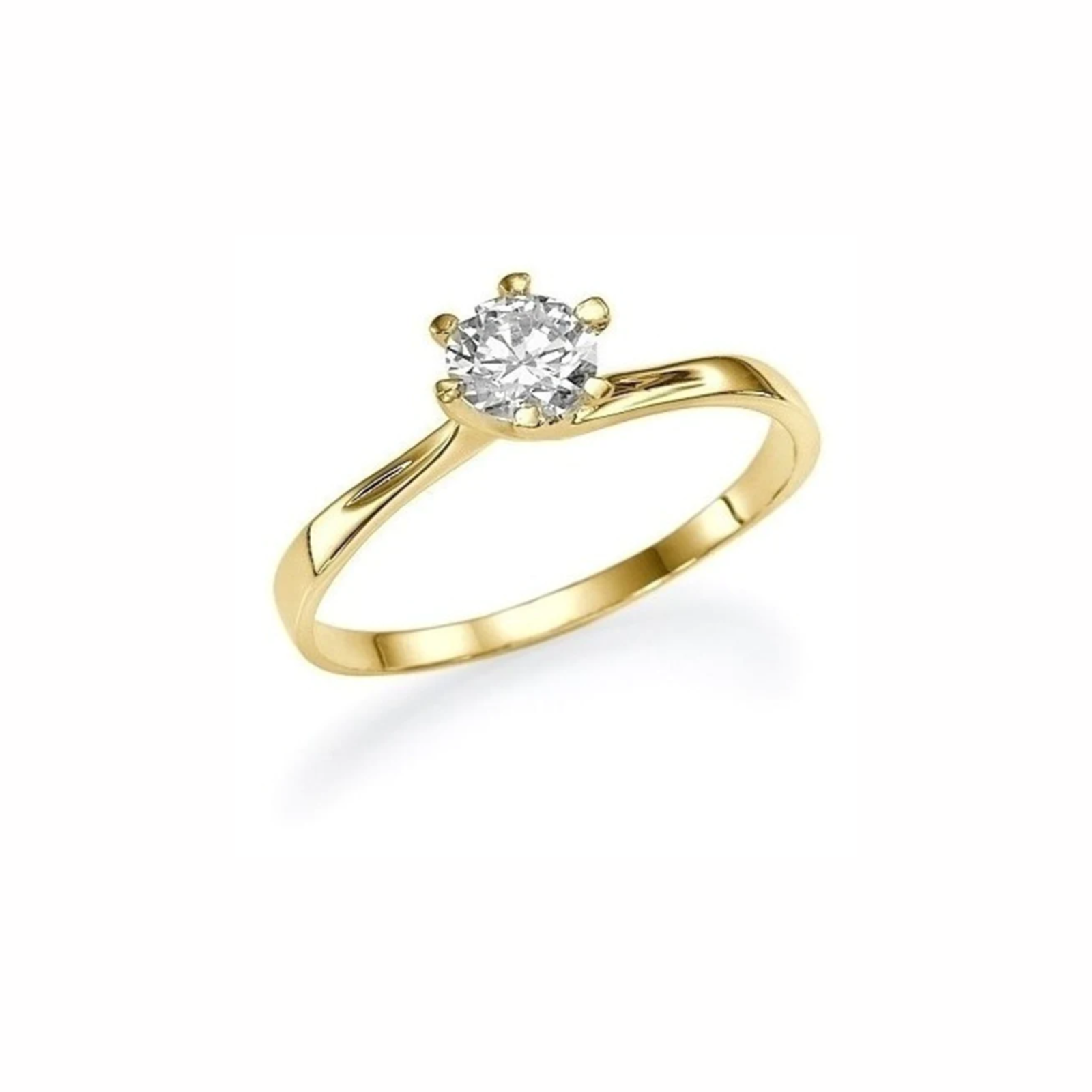Anel de Noivado Solitario De Diamante Ouro 18k Nery