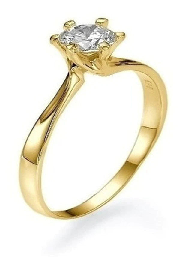 Anel de Noivado Solitario De Diamante Ouro 18k Nery