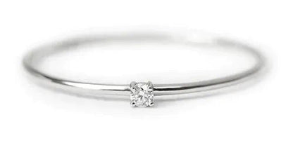 Anel de Noivado Solitario De Diamante Ouro 18k Minimalista