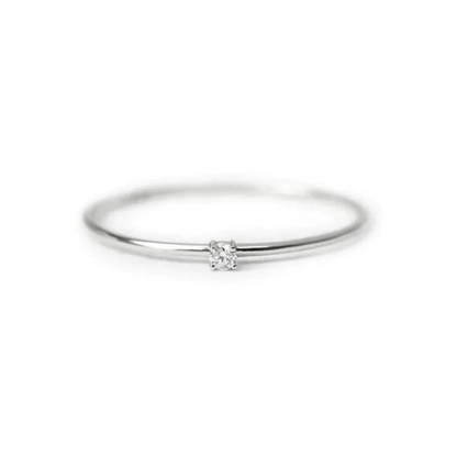 Anel de Noivado Solitario De Diamante Ouro 18k Minimalista