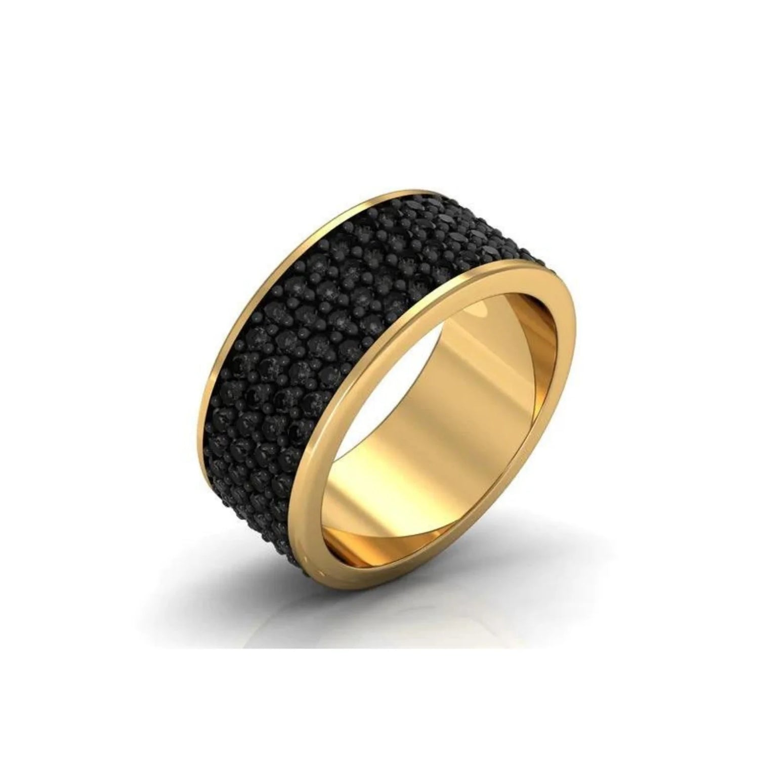 Anel masculino de ouro e diamantes negros luxo