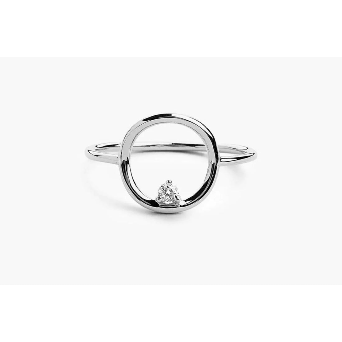 Anel circle De Diamante em Ouro 18k De Luxo