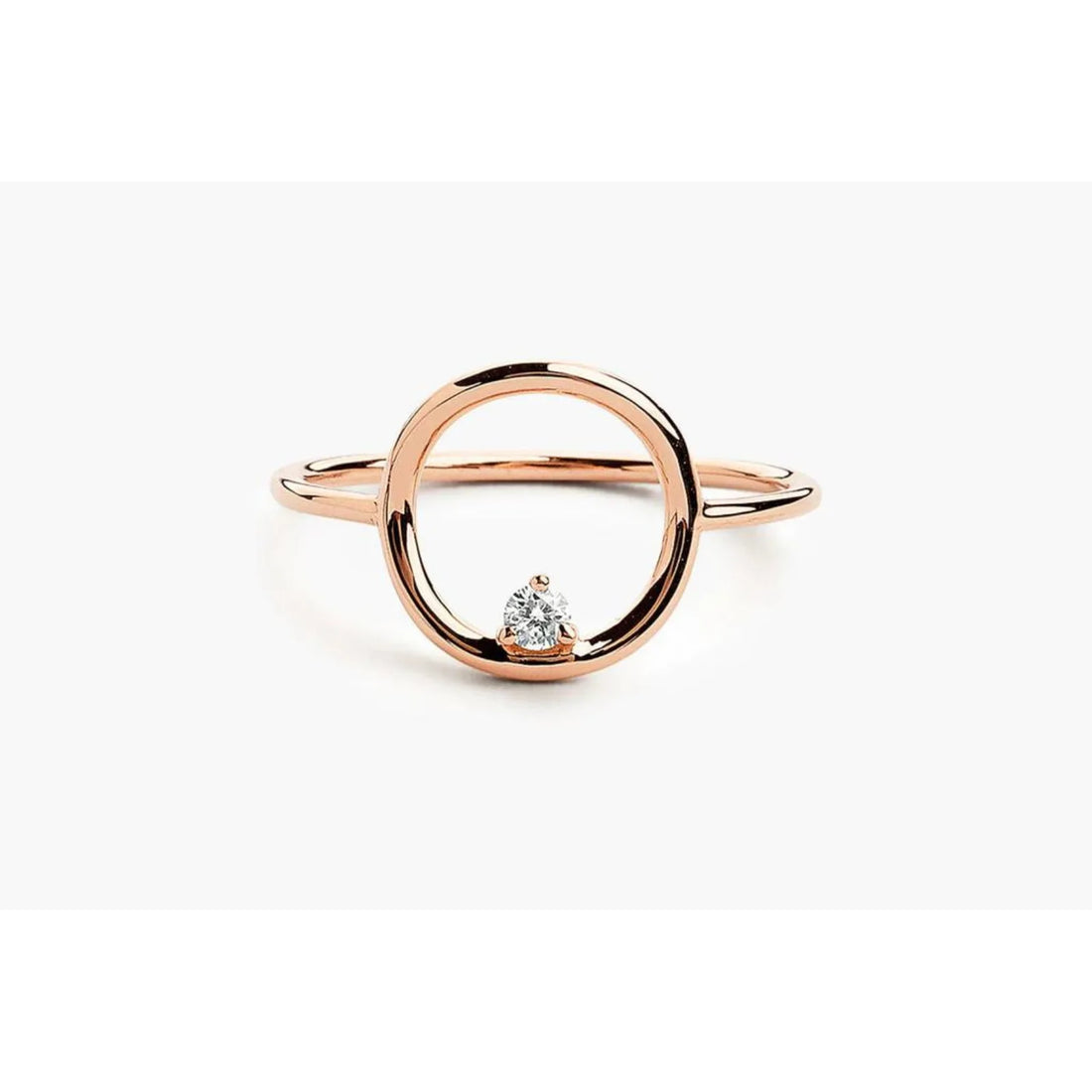 Anel circle De Diamante em Ouro 18k De Luxo